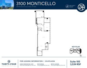 3100 Monticello Ave, Dallas, TX à louer Plan d’étage- Image 1 de 1