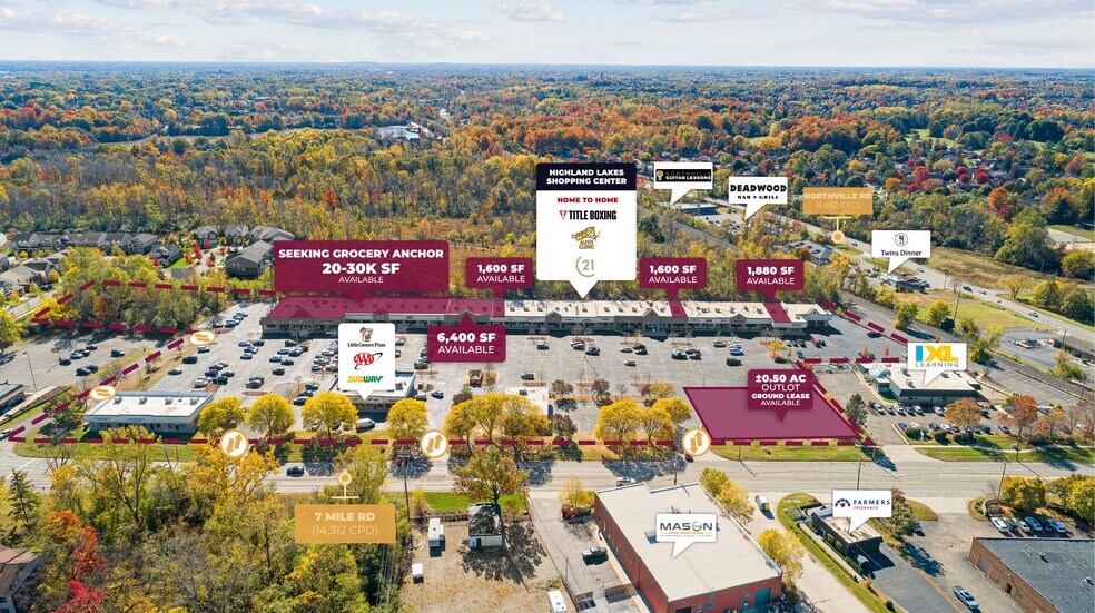 42937-43291 7 Mile Rd, Northville, MI à louer - Photo du bâtiment - Image 2 de 5