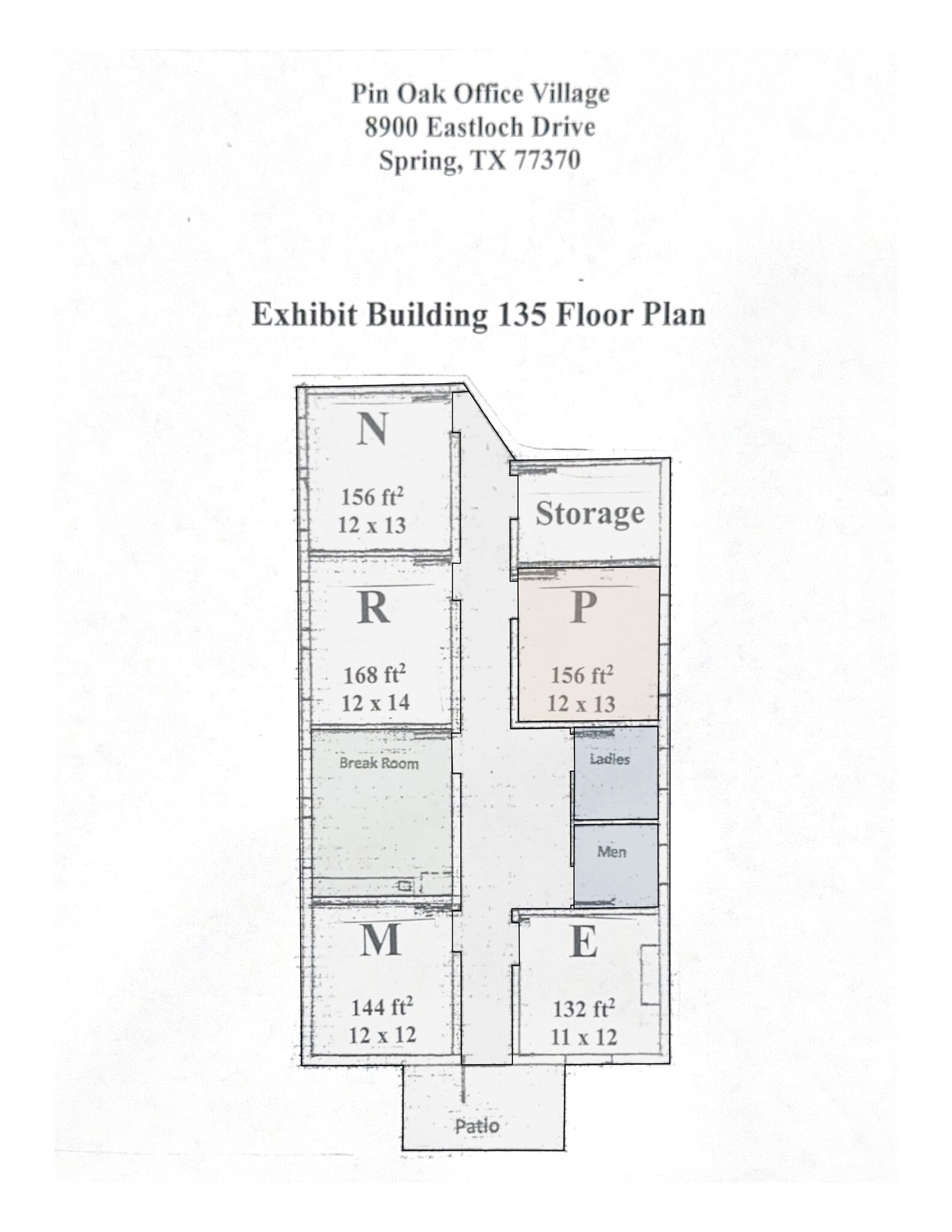 8900 Eastloch Dr, Spring, TX à louer Plan d’étage- Image 1 de 1