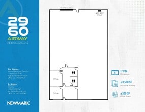 2960 Airway Ave, Costa Mesa, CA à louer Plan d’étage- Image 1 de 1