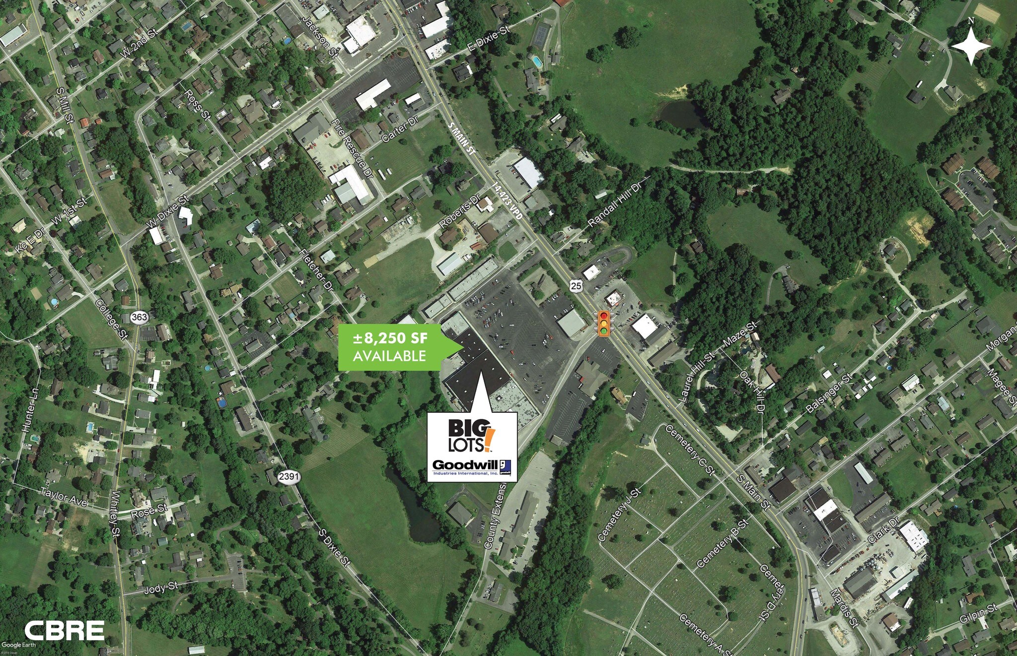 839 S Main St, London, KY for lease Aerial- Image 1 of 2