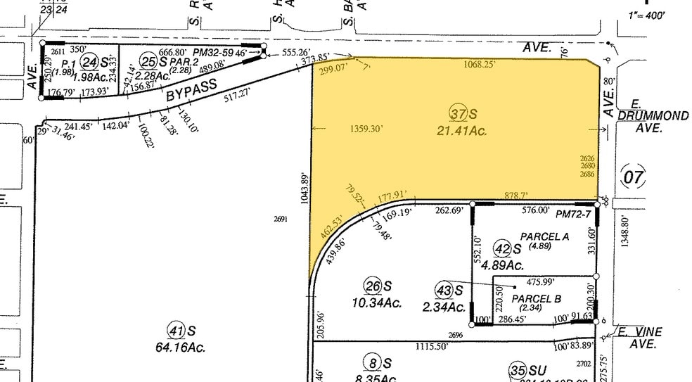 2626 S Maple Ave, Fresno, CA for lease - Plat Map - Image 2 of 5