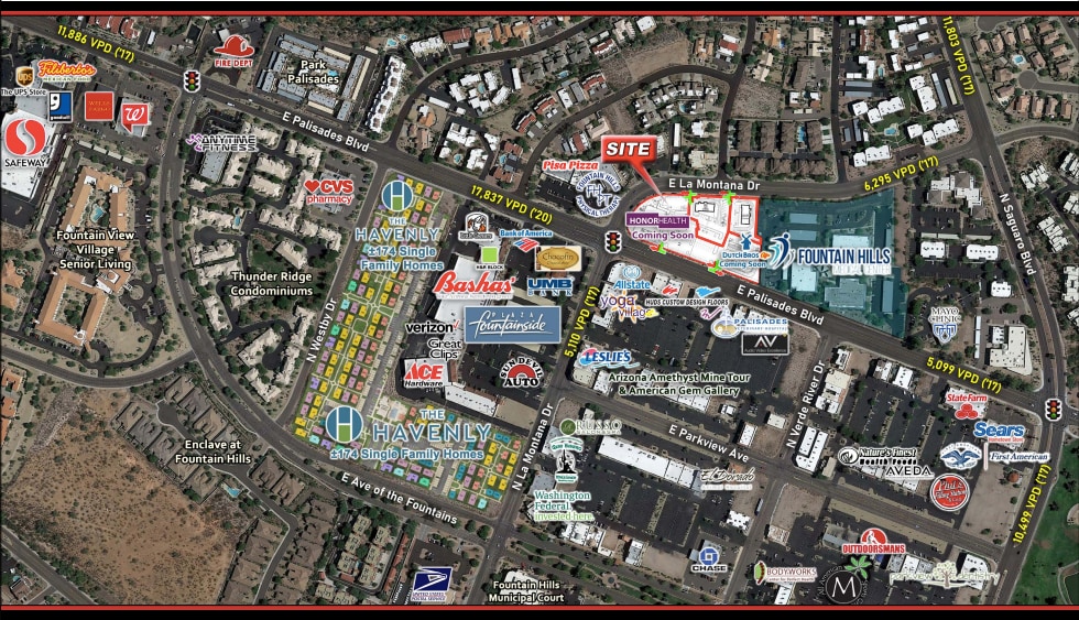 NEC of La Montana Dr & Palisades Blvd, Fountain Hills, AZ for lease - Aerial - Image 2 of 5