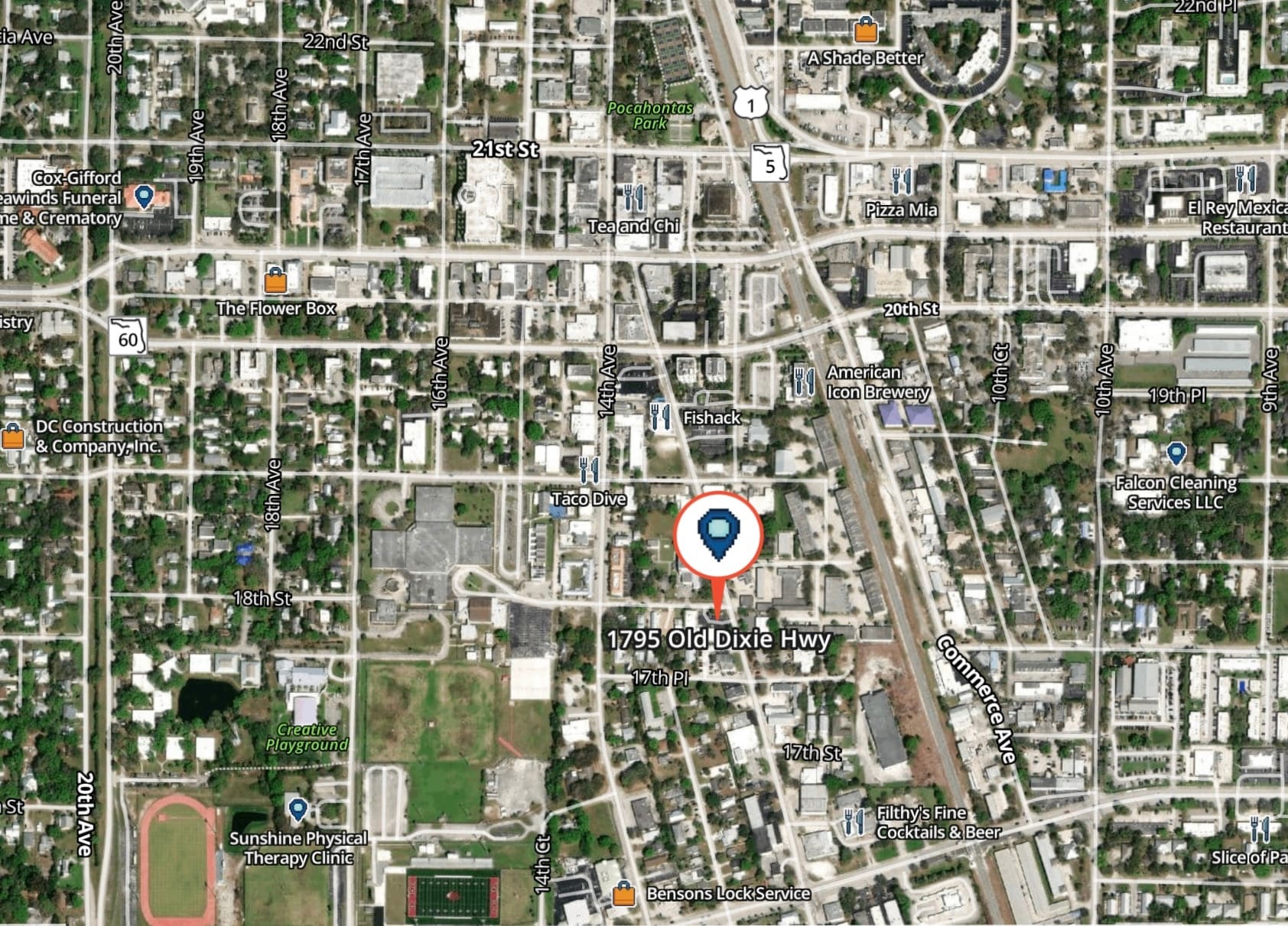 1785 Old Dixie Hwy, Vero Beach, FL à louer Carte- Image 1 de 1