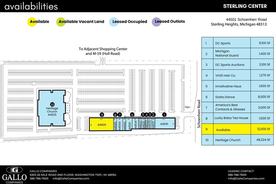 44501-44605 Schoenherr Rd, Sterling Heights, MI for lease - Site Plan - Image 3 of 3