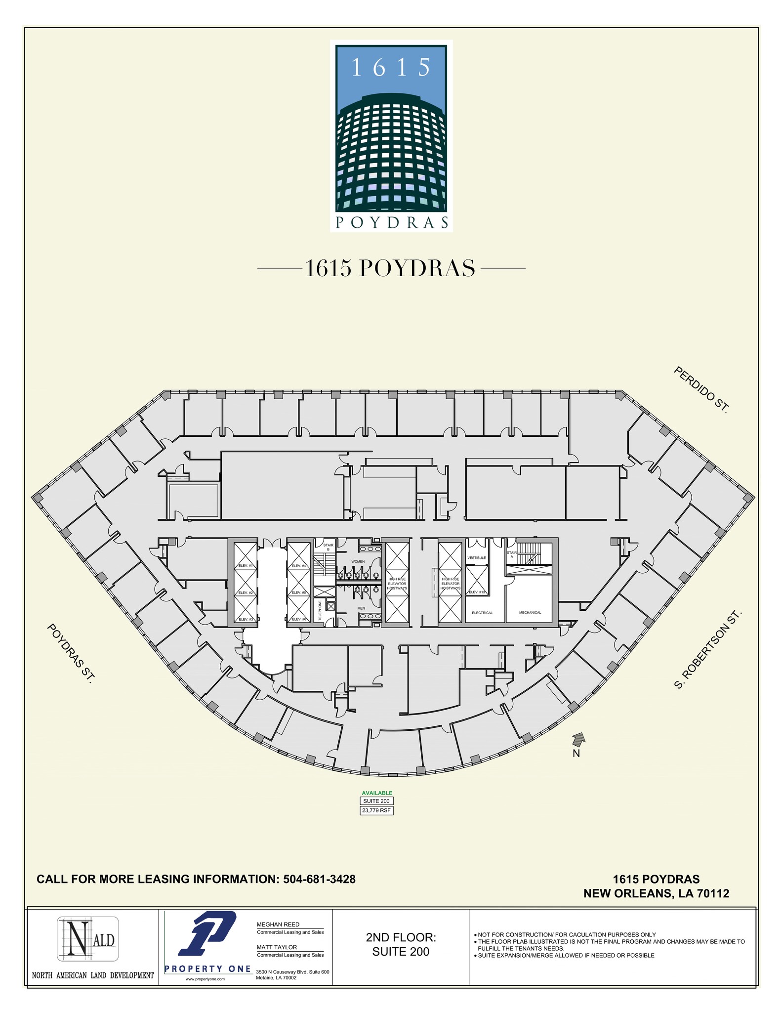 1615 Poydras St, New Orleans, LA à louer Plan de site- Image 1 de 1