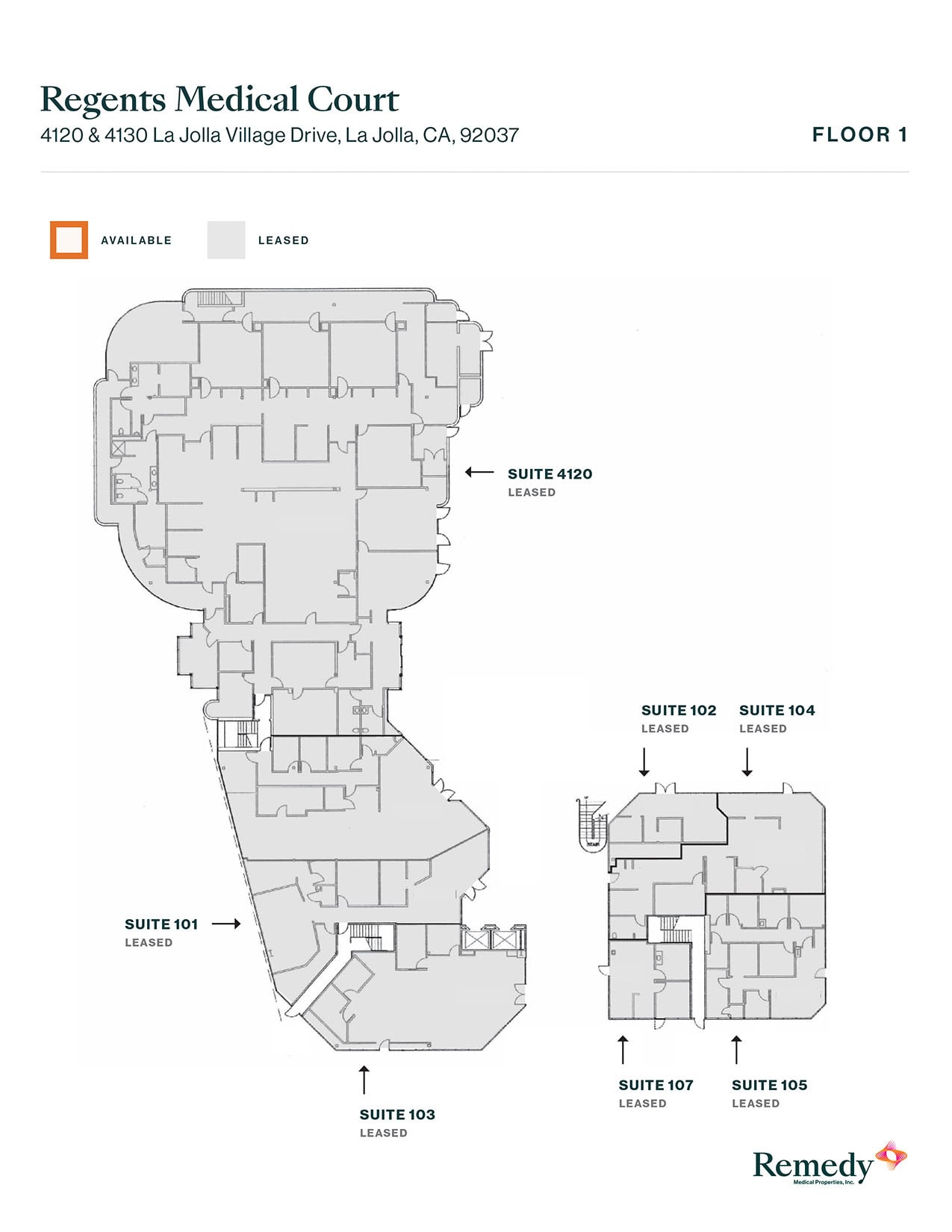 4120-4130 La Jolla Village Dr, La Jolla, CA à louer Plan d’étage- Image 1 de 1