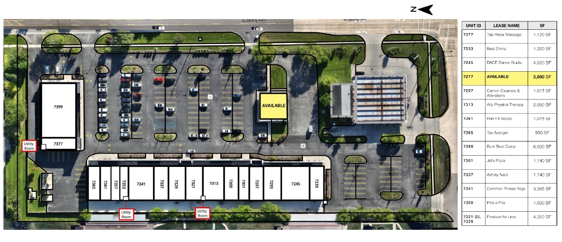 7377-7399 N Lilley Rd, Canton, MI à louer Plan d’étage- Image 1 de 1