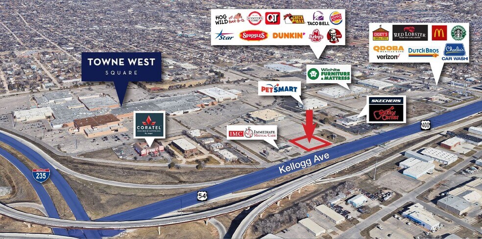 4702 W Kellogg Dr, Wichita, KS for lease - Aerial - Image 2 of 2