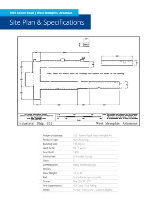 More details for 1001 Rainer Rd, West Memphis, AR - Industrial for Lease