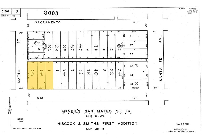 2301-2311 E 8th St, Los Angeles, CA for lease - Plat Map - Image 3 of 7