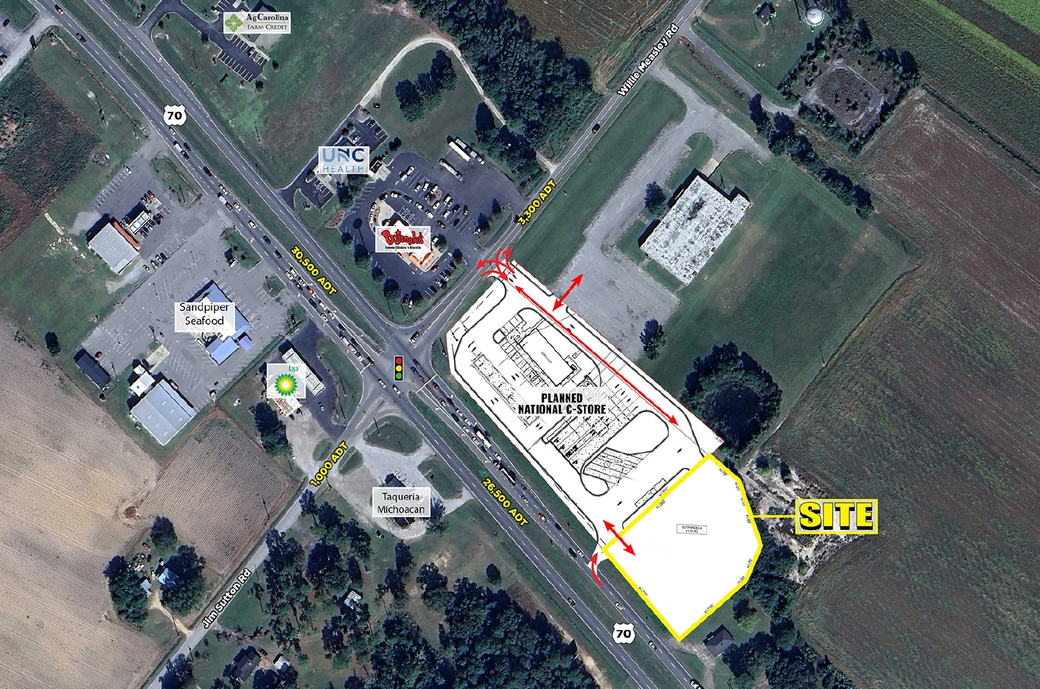 Hwy 70 E & Willie Measley Rd, La Grange, NC for lease Building Photo- Image 1 of 4