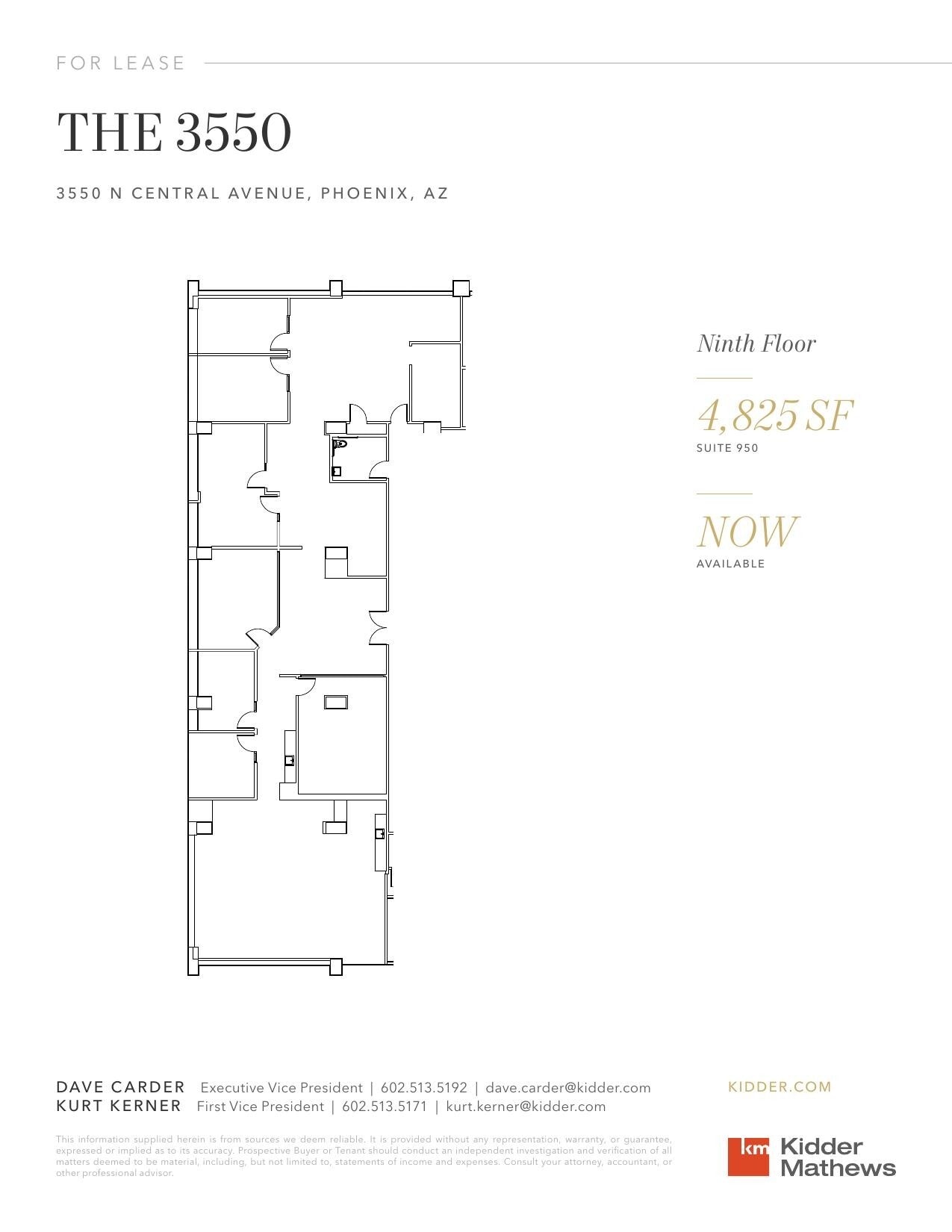 3550 N Central Ave, Phoenix, AZ à louer Plan d’étage- Image 1 de 1