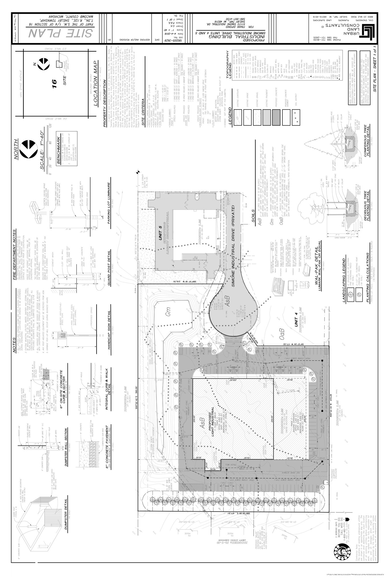 Simone Industrial Dr, Shelby Township, MI à louer Plan de site- Image 1 de 1