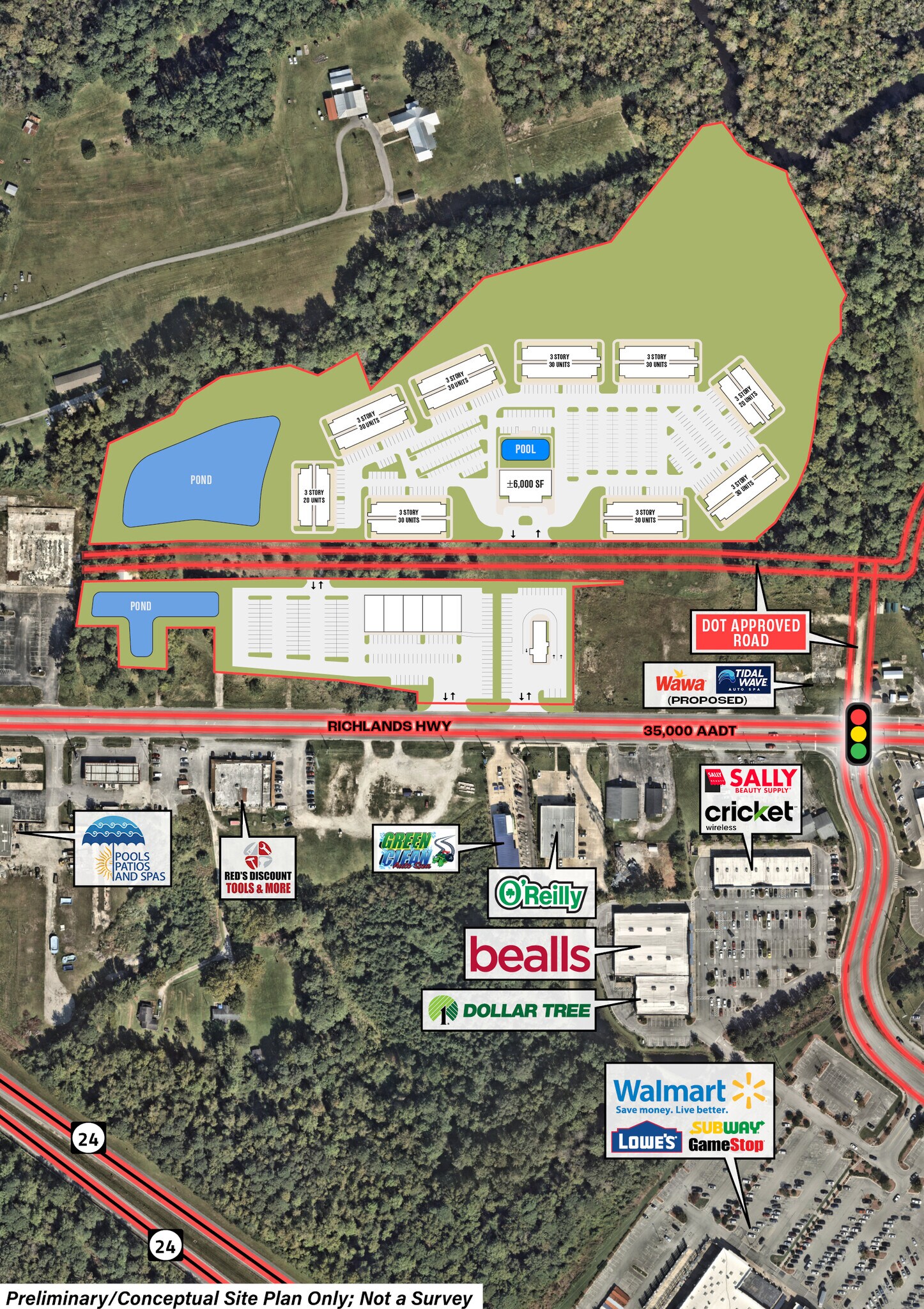 2874 Richlands Hwy, Jacksonville, NC à vendre Aérien- Image 1 de 10