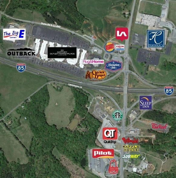1035 Hyatt St, Gaffney, SC à vendre - Aérien - Image 2 de 2