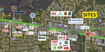 3417 Bienville Blvd, Ocean Springs, MS - Aerial map view