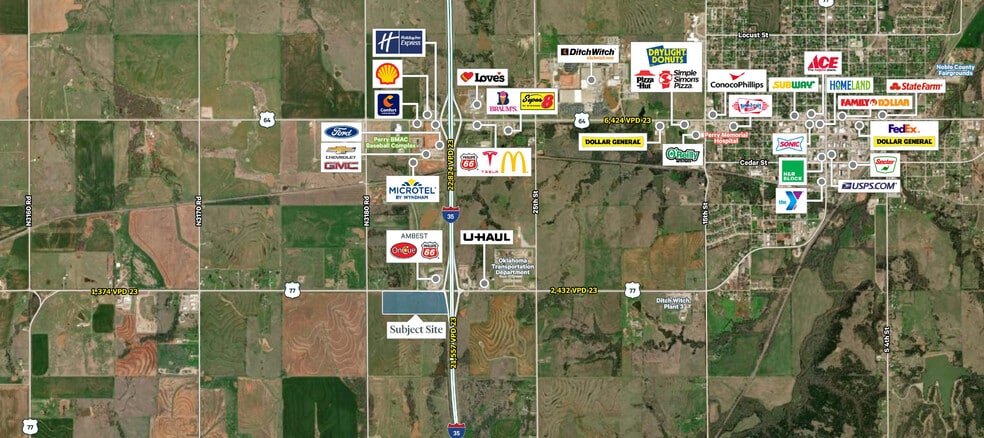 I-35 US-77 Hwy, Perry, OK for sale - Aerial - Image 2 of 2