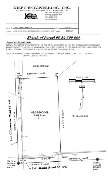 Clintonville Rd, Clarkston, MI à vendre - Plan cadastral - Image 2 de 2