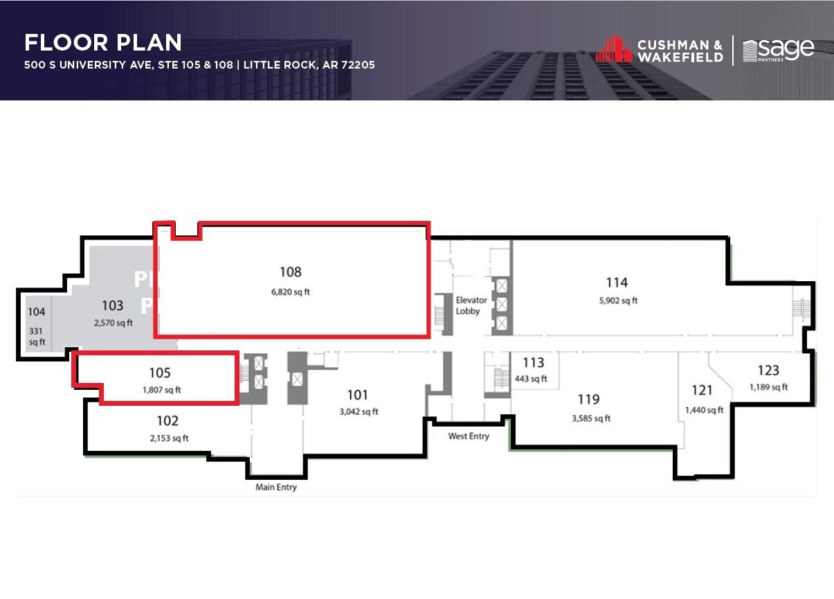 500 S University Ave, Little Rock, AR for lease Floor Plan- Image 1 of 1