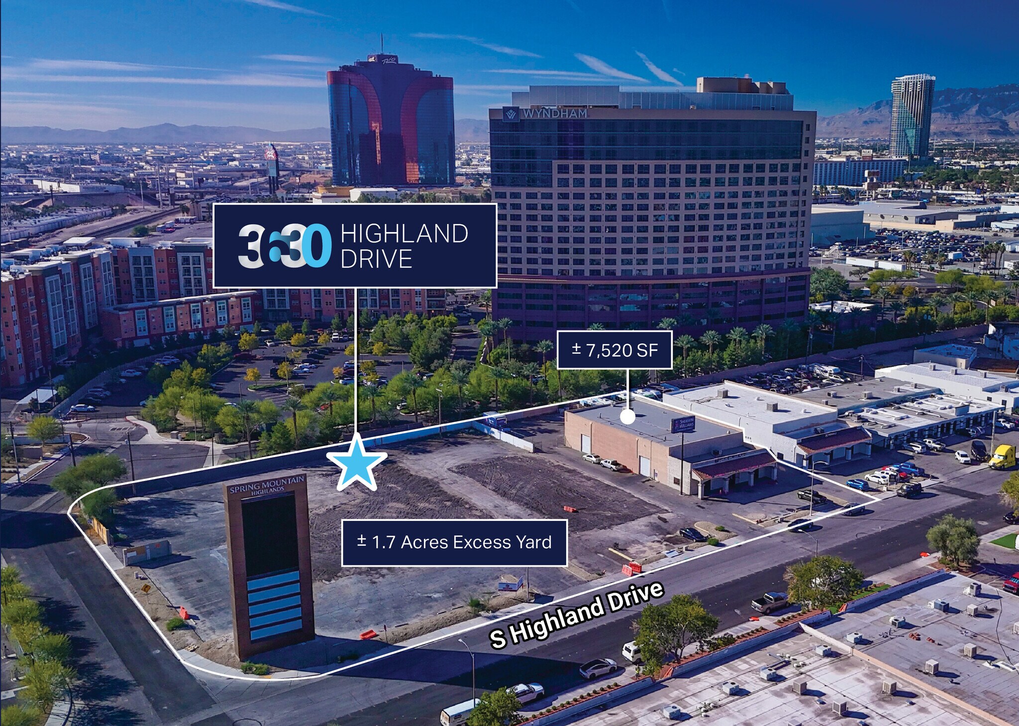 3630 S Highland Dr, Las Vegas, NV à vendre Aérien- Image 1 de 8