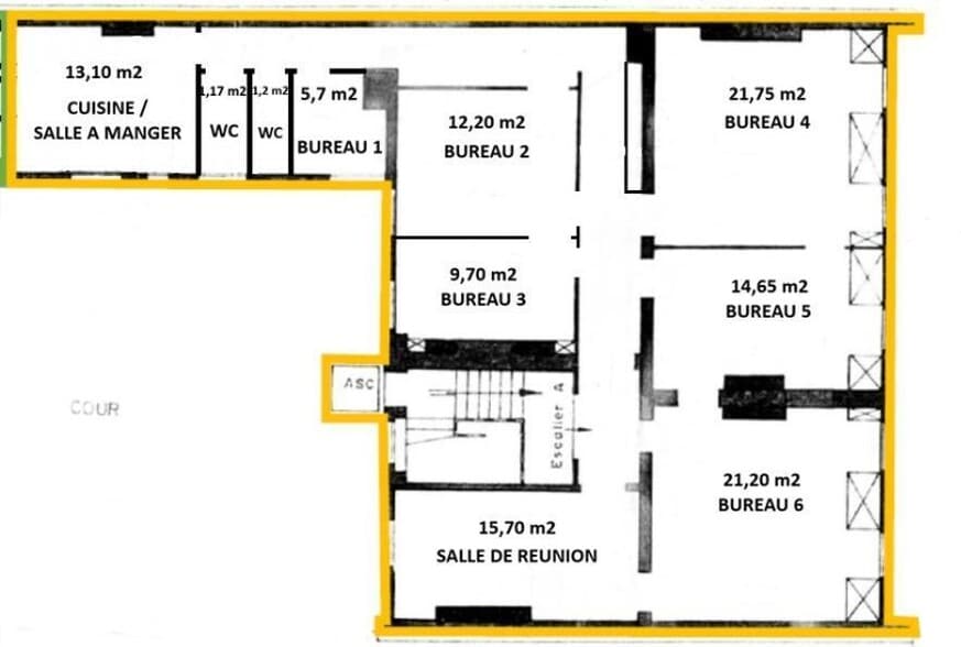 Bureau dans Paris à vendre - Plan d’étage - Image 3 de 3