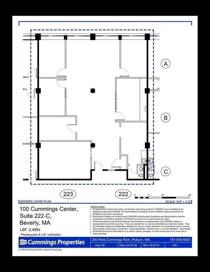 100 Cummings Ctr, Beverly, MA à louer Plan d’étage- Image 1 de 1