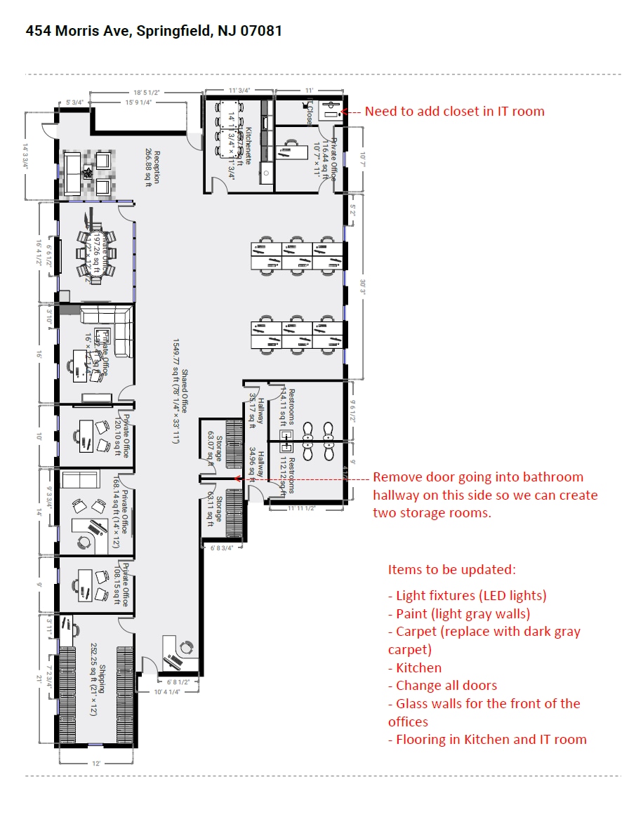 454 Morris Ave, Springfield, NJ for lease Floor Plan- Image 1 of 1