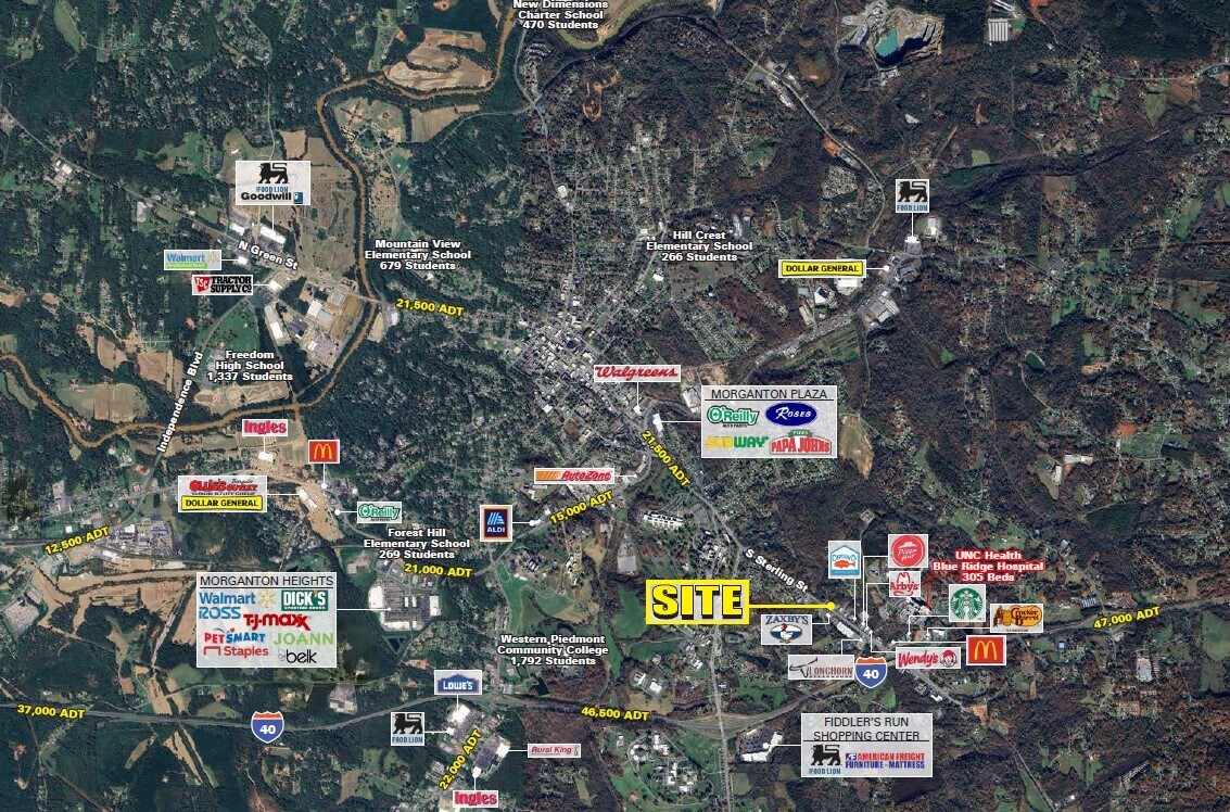 2107 S Sterling St, Morganton, NC for sale Aerial- Image 1 of 1