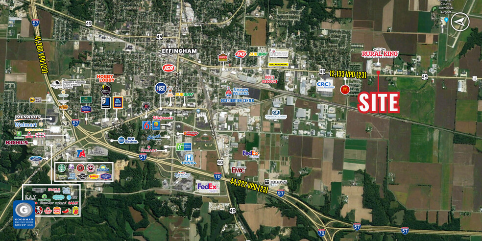 Walk Ave, Effingham, IL à louer - Aérien - Image 2 de 2