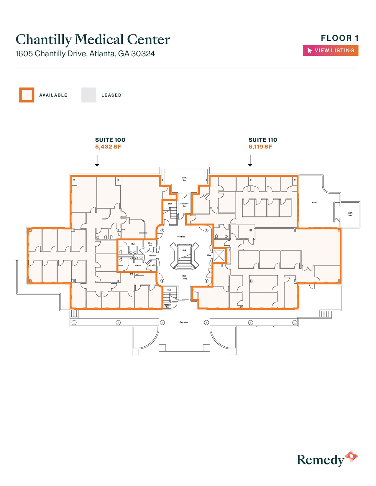 1605 Chantilly Dr NE, Atlanta, GA à louer Plan d’étage- Image 1 de 1