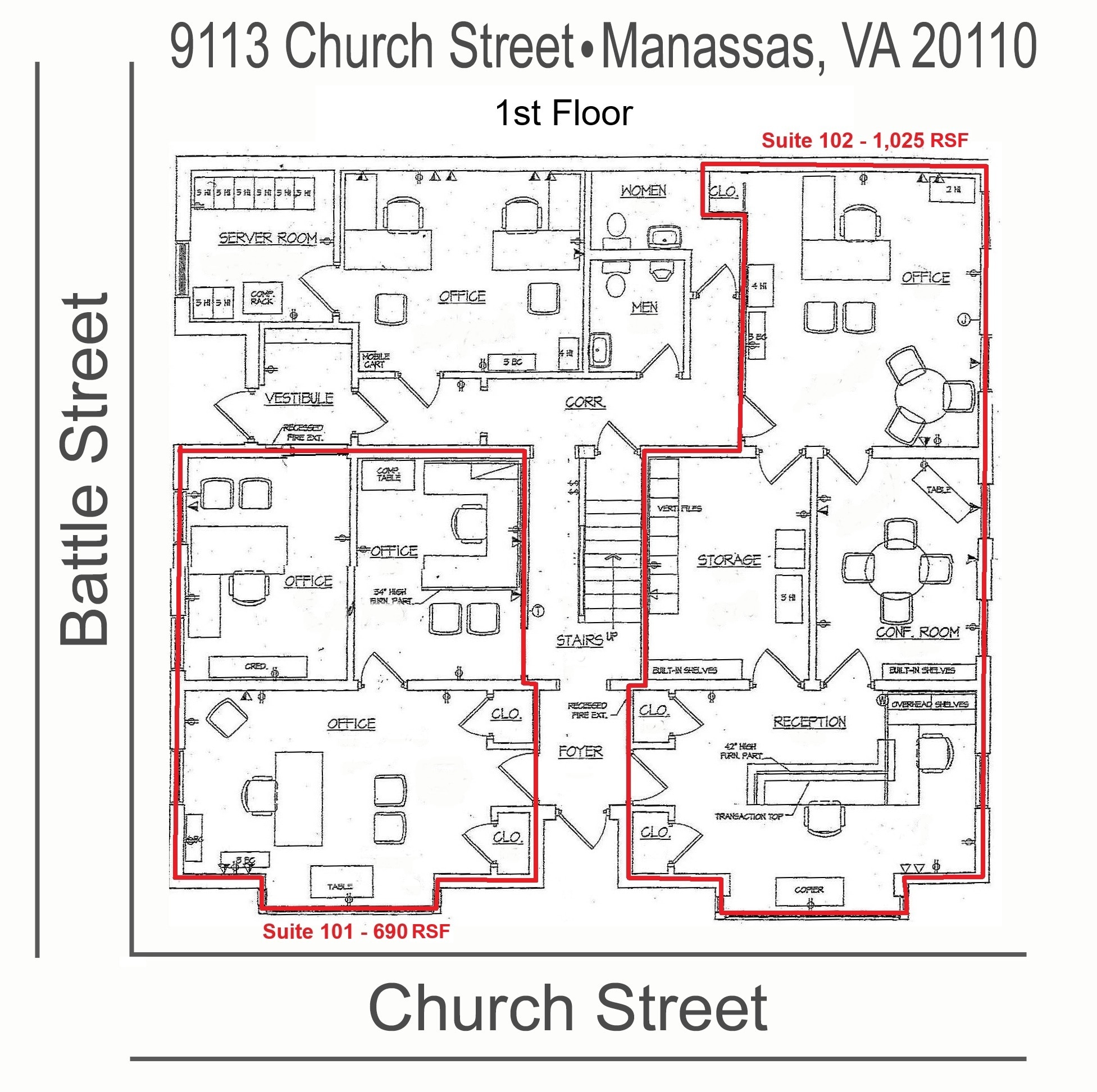 9113 Church St, Manassas, VA for lease Floor Plan- Image 1 of 4