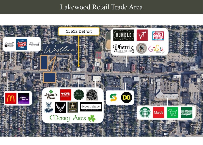 15612-15618 Detroit Ave, Lakewood, OH à louer - Photo du bâtiment - Image 2 de 3