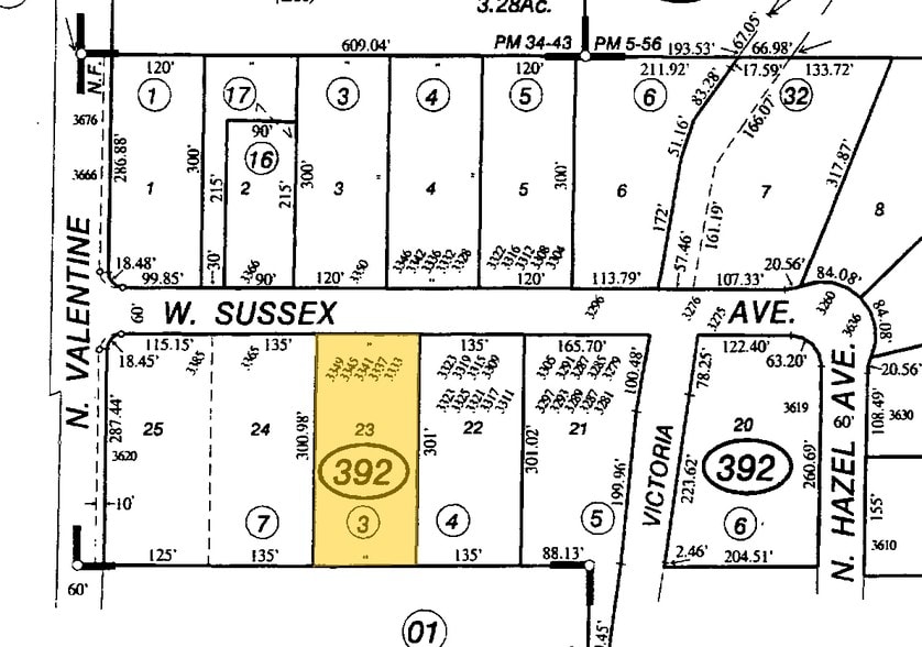 3331-3351 W Sussex Way, Fresno, CA à louer - Plan cadastral - Image 2 de 5