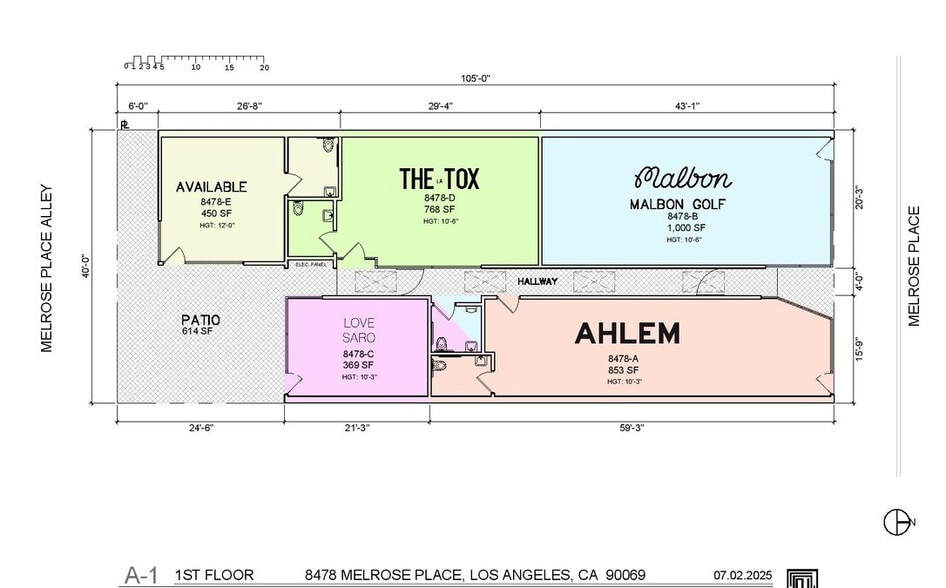 8478-8480 Melrose Pl, Los Angeles, CA à louer - Plan d’étage - Image 2 de 7