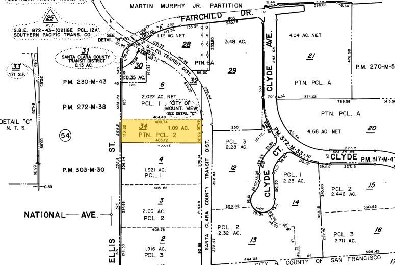 605 Ellis St, Mountain View, CA à louer - Plan cadastral - Image 2 de 5