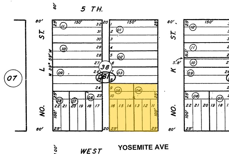 321 W Yosemite Ave, Madera, CA à vendre - Plan cadastral - Image 2 de 5