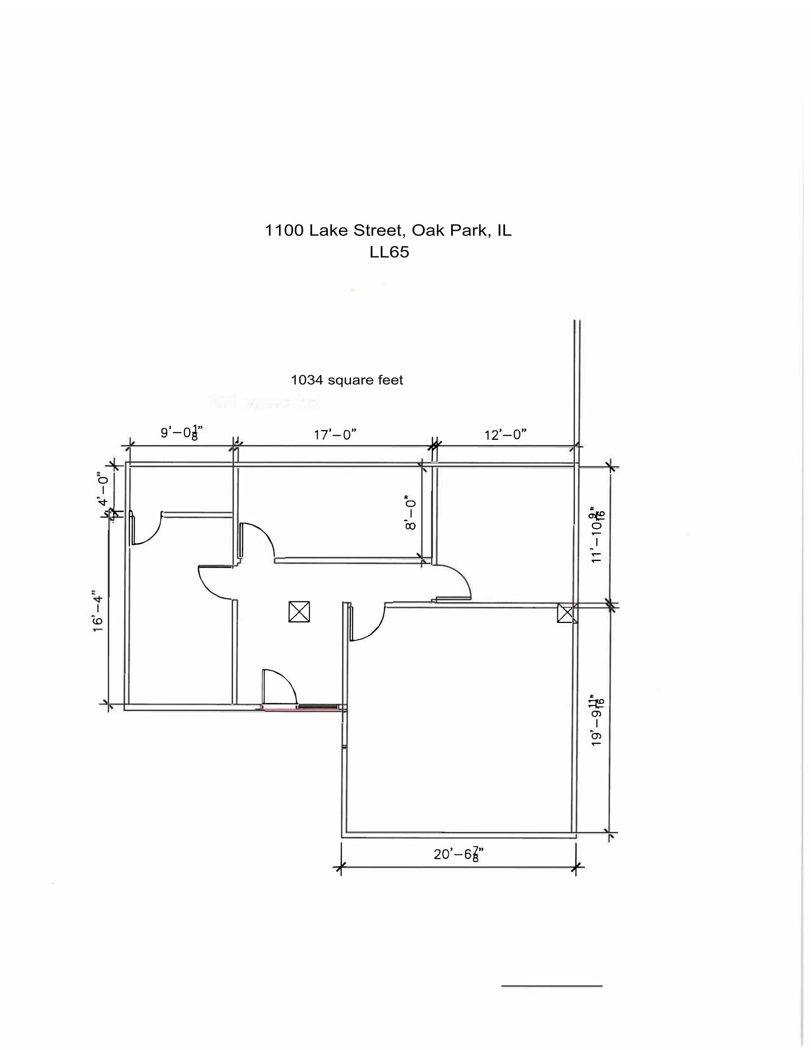 1100 Lake St, Oak Park, IL for lease Floor Plan- Image 1 of 1