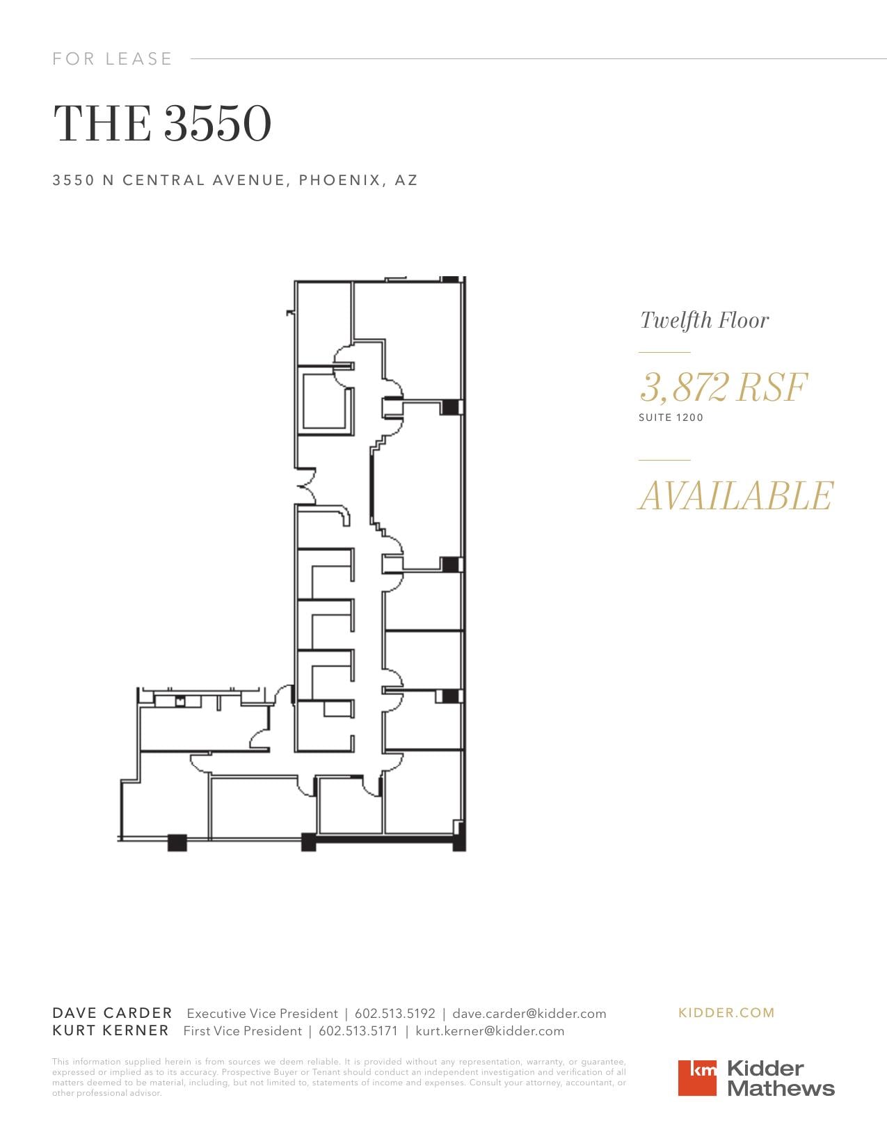 3550 N Central Ave, Phoenix, AZ à louer Plan d’étage- Image 1 de 1