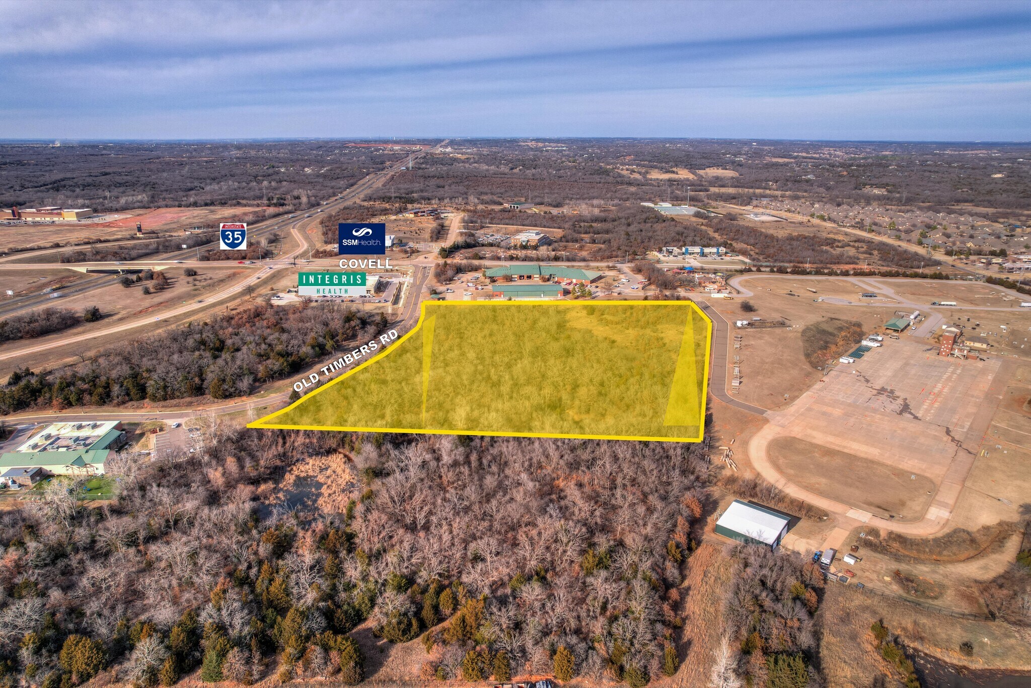 Covell & Old Timbers (South of SE/c) rd, Edmond, OK for sale Aerial- Image 1 of 3