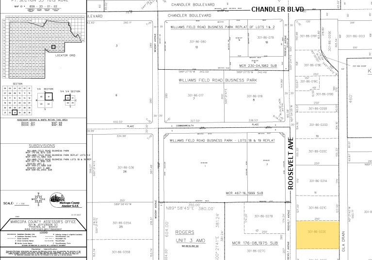 15 S Roosevelt Ave, Chandler, AZ for sale Plat Map- Image 1 of 1