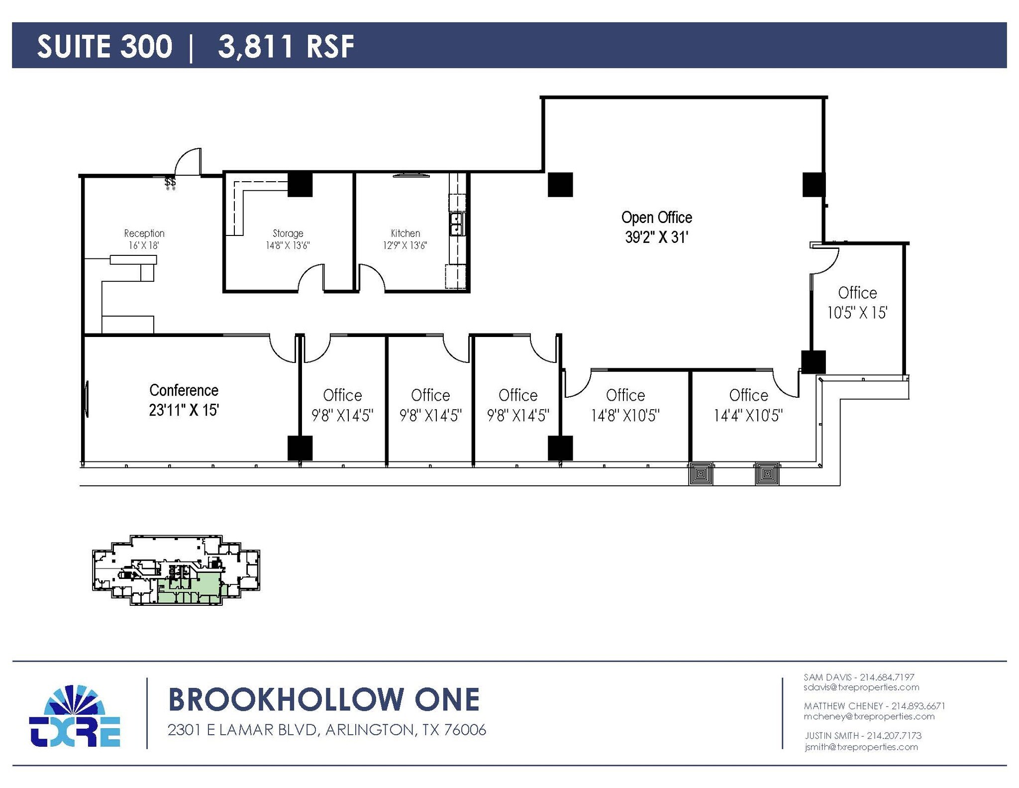 2301 E Lamar Blvd, Arlington, TX à louer Plan d’étage- Image 1 de 2