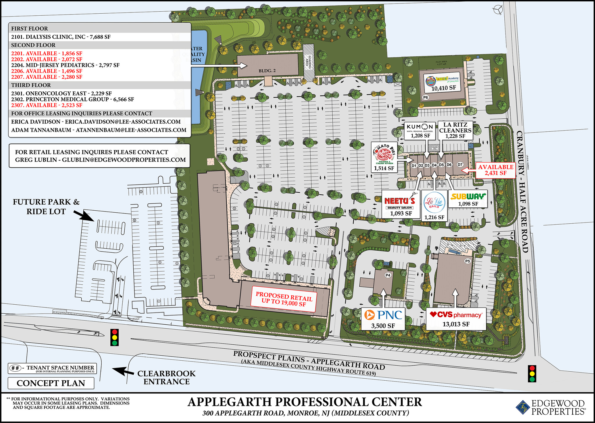 Cranbury Half Acre Rd, Jamesburg, NJ à louer Plan de site- Image 1 de 1