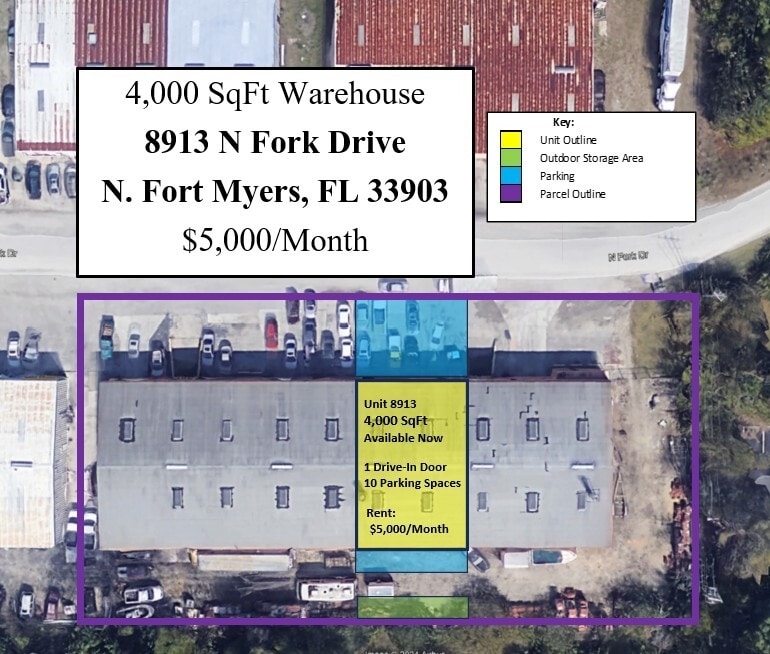 8910 N Fork Dr, North Fort Myers, FL for lease Aerial- Image 1 of 7
