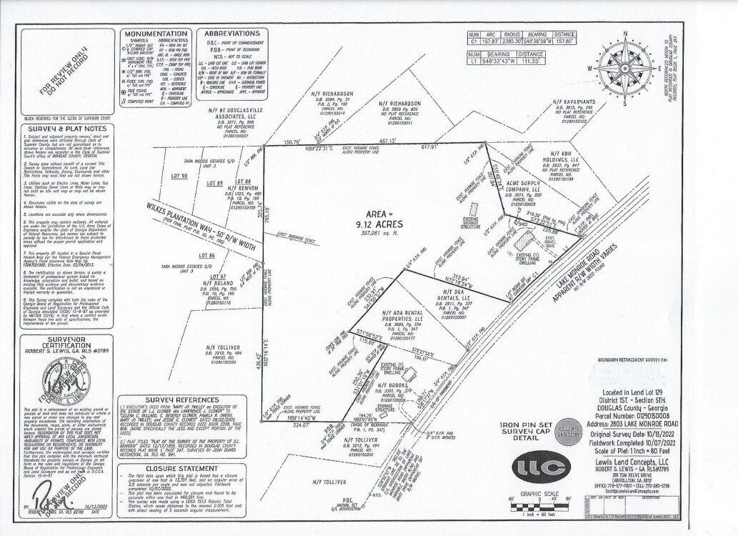 2803 Lake Monroe Rd, Douglasville, GA à vendre Plan de site- Image 1 de 2